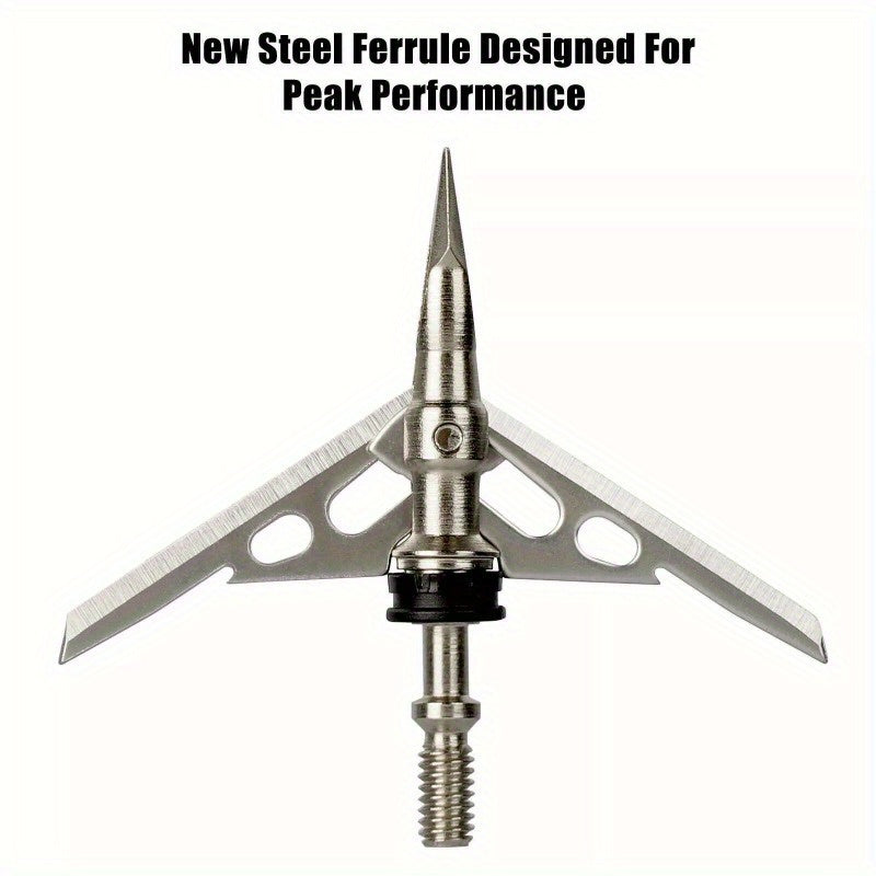 100 Grain Archery Broadheads 24PCS 2" Dia Expandable Hunting Arrowhead W/2 Blade