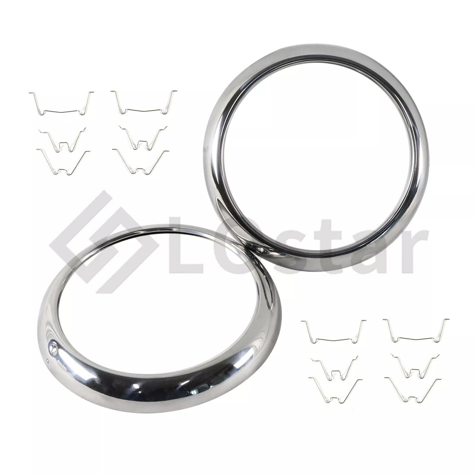 2 x Headlight Bezels w/Clips For 1947-55 Chevy GMC Truck 1949-52 Chevy Passenger