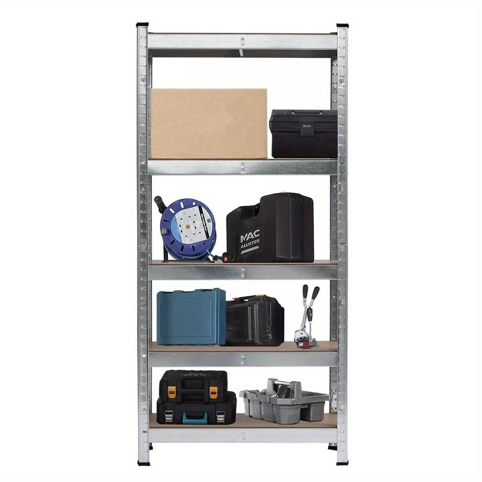 2pcs 5-Tier Steel Garage Shelving Unit - Heavy-Duty Storage Organizer 150x75x30cm