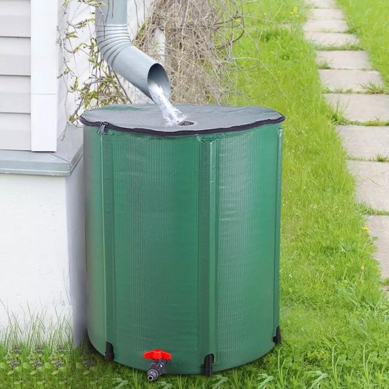 50 Gallon Rain Barrel Folding Portable Water Collection Tank Storage Outdoor