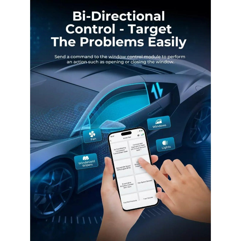 2025 NEW OBD2 Scanner Bluetooth Code Reader – Full System Car Diagnostic Tool for All Vehicles, ABS SRS Transmission Engine Check, Live Data, Active Tests, Reset Functions, Auto VIN, iOS & Android Compatible