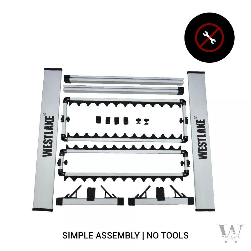 24 Rod Fishing Pole Holder Aluminum Alloy Stand Rack Storage Portable Tool US
