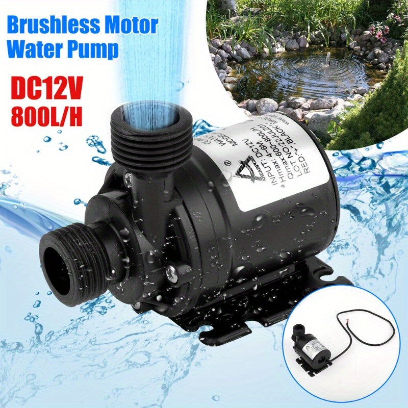 12 V Small High Pressure Brushless Submersible Water Pump Automatic Self-priming Fish Pond Suitable for Solar Hot Water Circulation, RV Hot Water Circulation