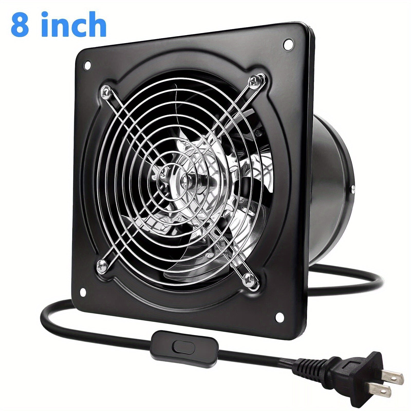8 Inch Exhaust Fan Ventilation Extractor Fan 110V Wall-Mounted Blower Duct Fan