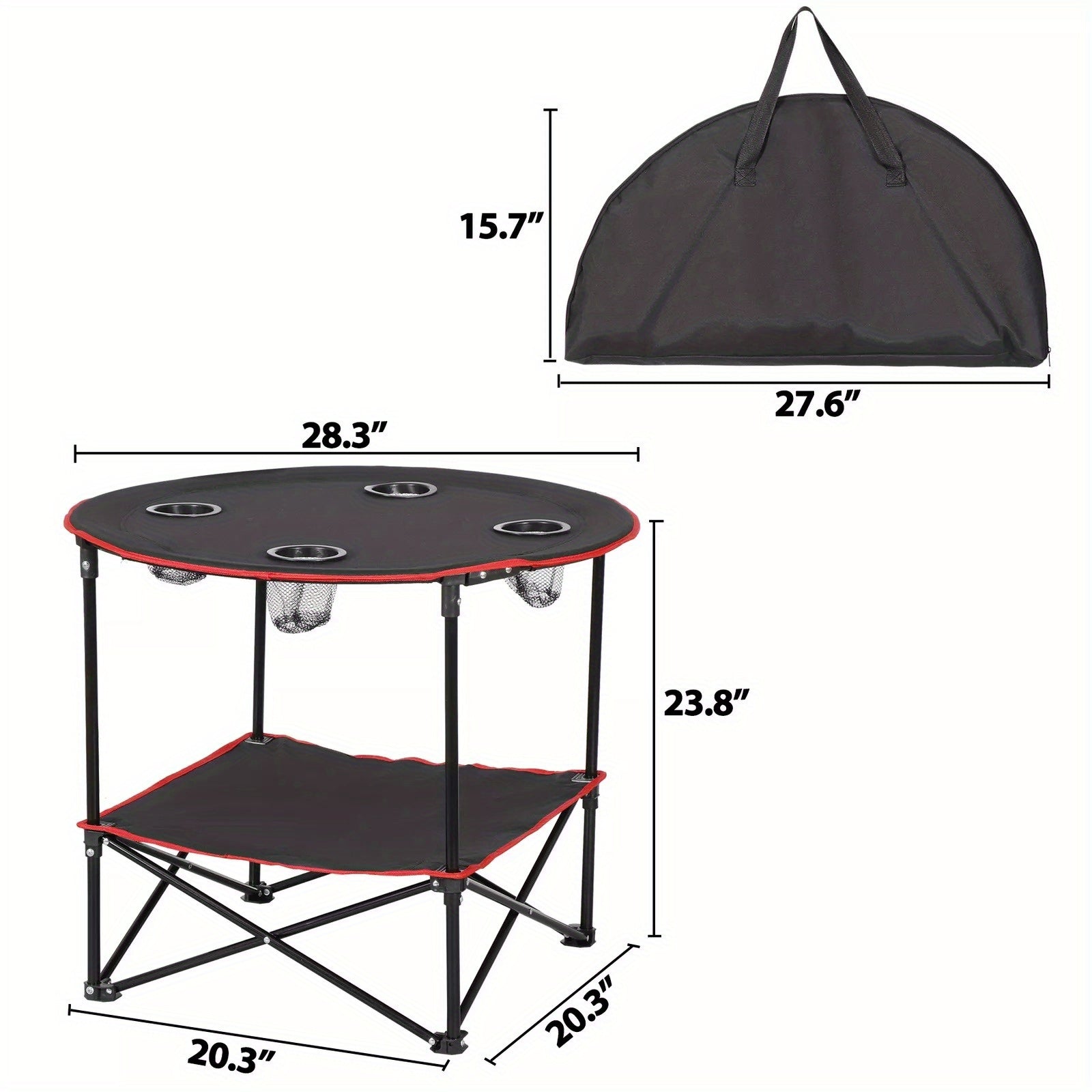 Folding Picnic Table – Portable Outdoor Camping Table with 4 Cup Holders & Bags!