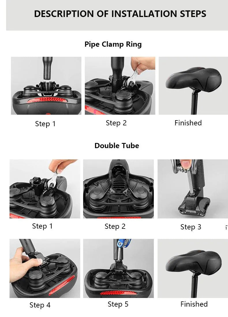 Waterproof Shock Absorbing Bicycle Seat