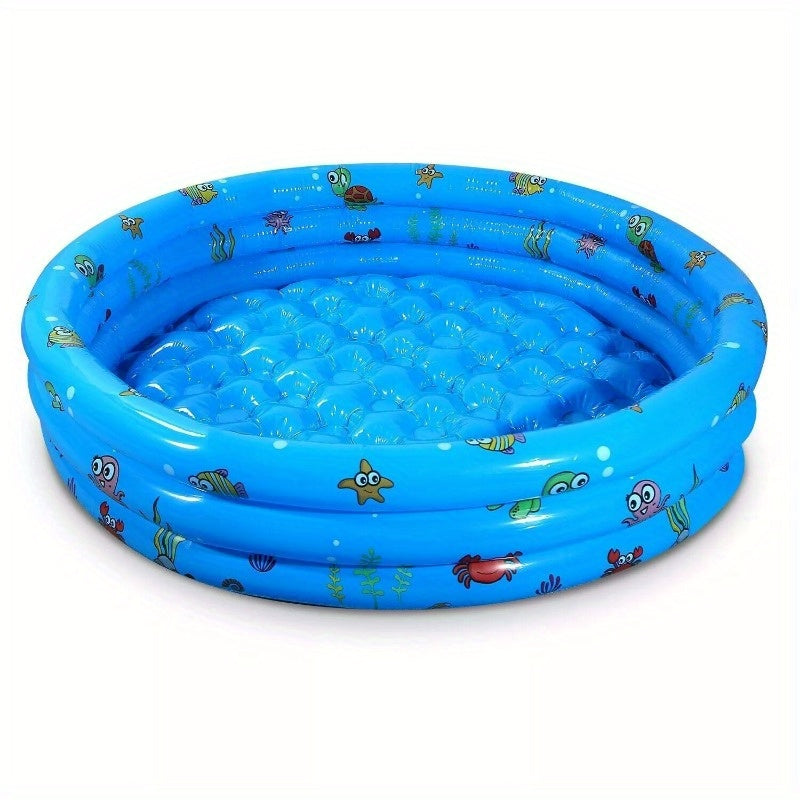 51x13 Inch Inflatable Swimming Pool | Blow-Up Family Pool for 3 Kids | Foldable Swim Ball Pool