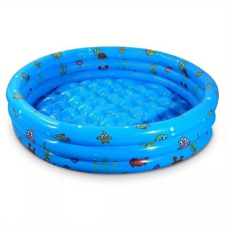 51x13 Inch Inflatable Swimming Pool | Blow-Up Family Pool for 3 Kids | Foldable Swim Ball Pool
