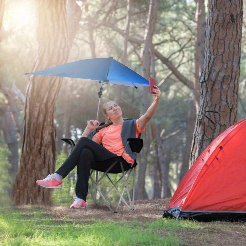 Foldable Camping Beach Chair Detachable Umbrella Adjustable Picnic Canopy Stool