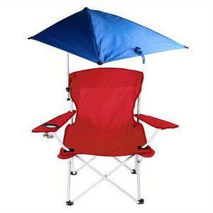 Foldable Camping Beach Chair Detachable Umbrella Adjustable Picnic Canopy Stool