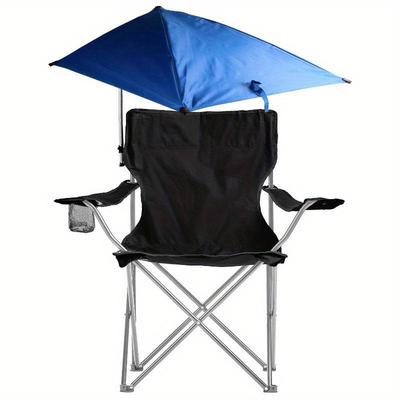 Foldable Camping Beach Chair Detachable Umbrella Adjustable Picnic Canopy Stool