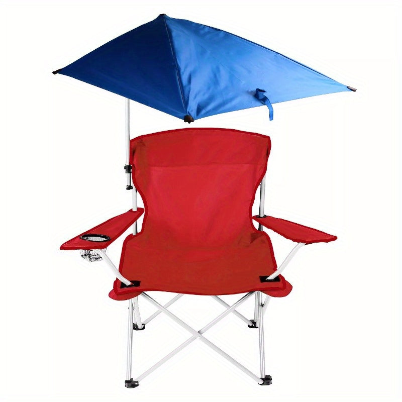 Foldable Camping Beach Chair Detachable Umbrella Adjustable Picnic Canopy Stool