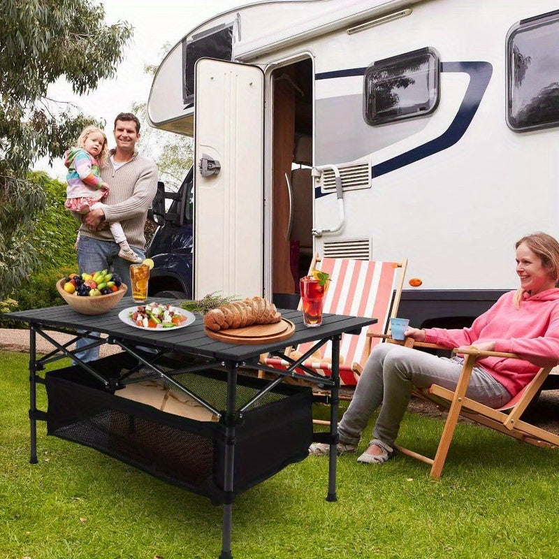 Bundle Deal: Portable Aluminum Camping Table + 2 Free Camping Chairs - Ideal for Picnic, BBQ, & Hiking