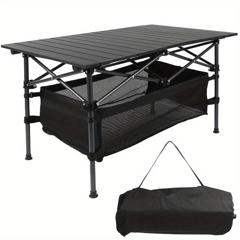 Bundle Deal: Portable Aluminum Camping Table + 2 Free Camping Chairs - Ideal for Picnic, BBQ, & Hiking