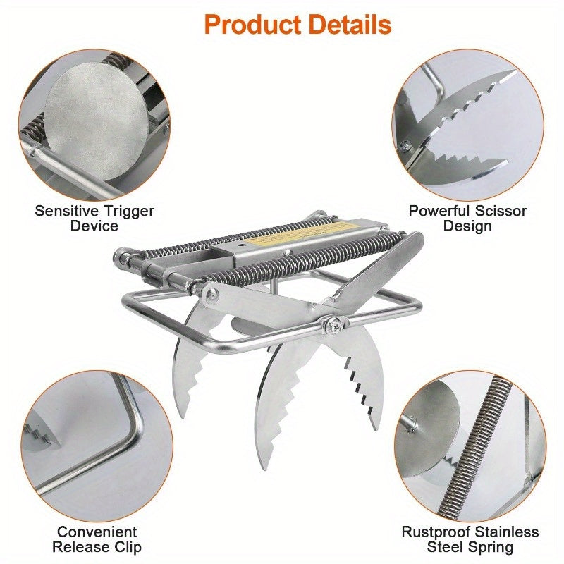 2PCS Reusable Mole Traps - Easy Setup Scissor Traps for Gopher & Rodent Control, Solid Metal for Lawn, Garden, and Yard