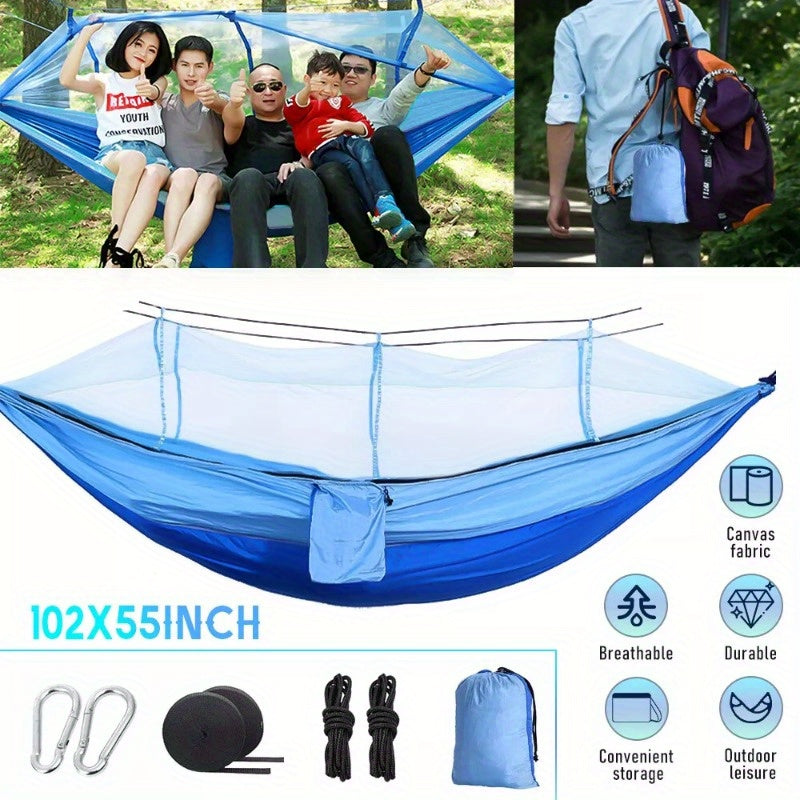 600lbs Load 2 Persons Hammock with Mosquito Net Outdoor Hiking Camping Hommock Portable Nylon Swing Hanging Bed