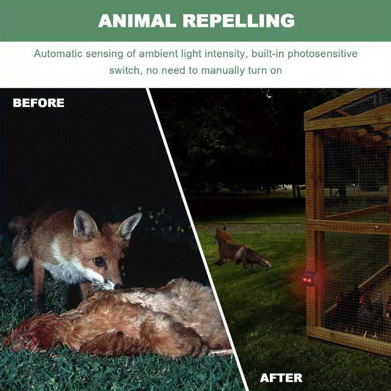 4Pcs Solar Predator Control Light Coyote Deterrent Deer Bird Repeller