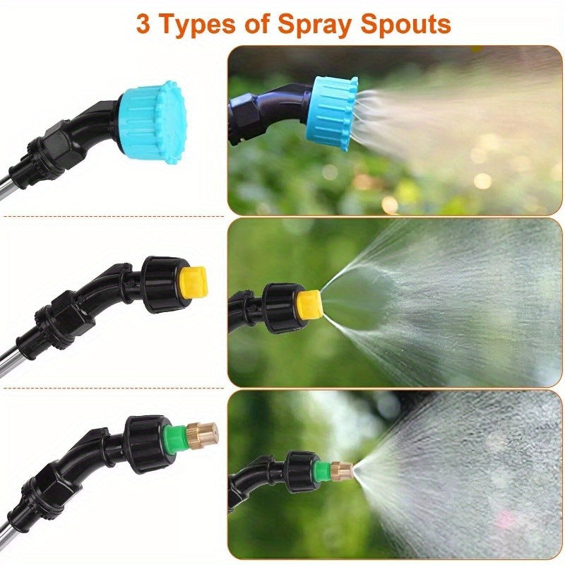 5L/1.3Gallon Electric Plant Sprayer Telescopic Rechargeable Garden Sprayer Automatic Handheld Sprayer with 3 Spray Spouts Shoulder Strap for Cleaning Sterilization