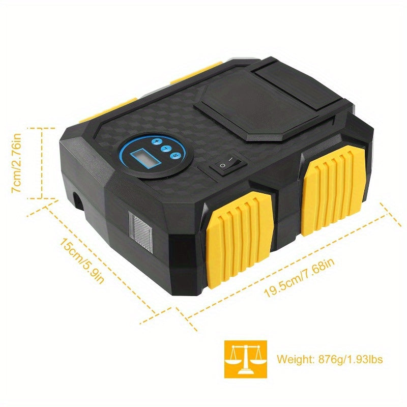 12V DC Tire Inflator 120W 150PSI Electric Air Compressor Pump with LCD, 25L/Min High Air FlowAir Compressor Pump with LCD