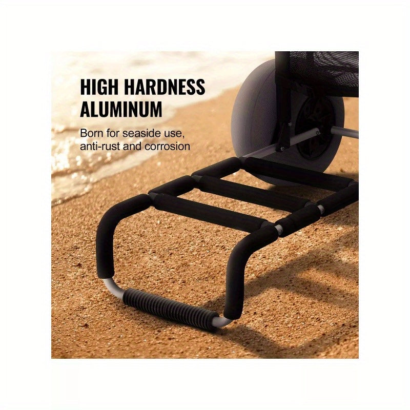 Beach Carts For Sand, 23" X 15" Cargo Deck, W/ 13" TPU Balloon Wheels
