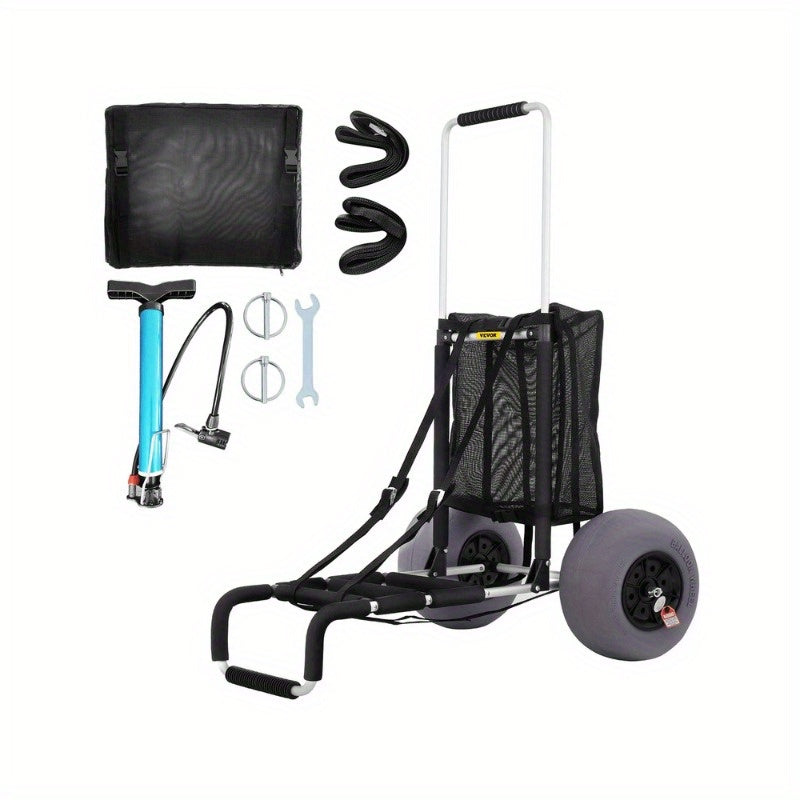 Beach Carts For Sand, 23" X 15" Cargo Deck, W/ 13" TPU Balloon Wheels