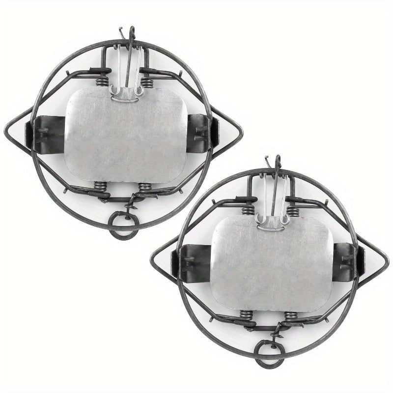 2Pcs Animal Spring Trap Sturdy Iron Animal Snap Trap 7In Powerful Reusable Fox Raccoon Rabbit Skunk Feral, 6 Inches