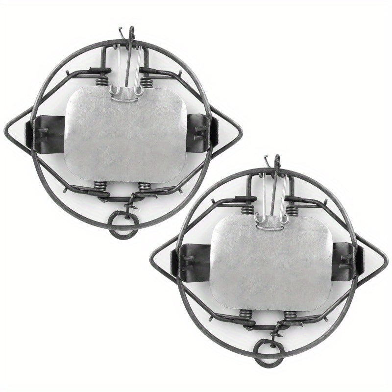 2Pcs Animal Spring Trap Sturdy Iron Animal Snap Trap 7In Powerful Reusable Fox Raccoon Rabbit Skunk Feral, 6 Inches