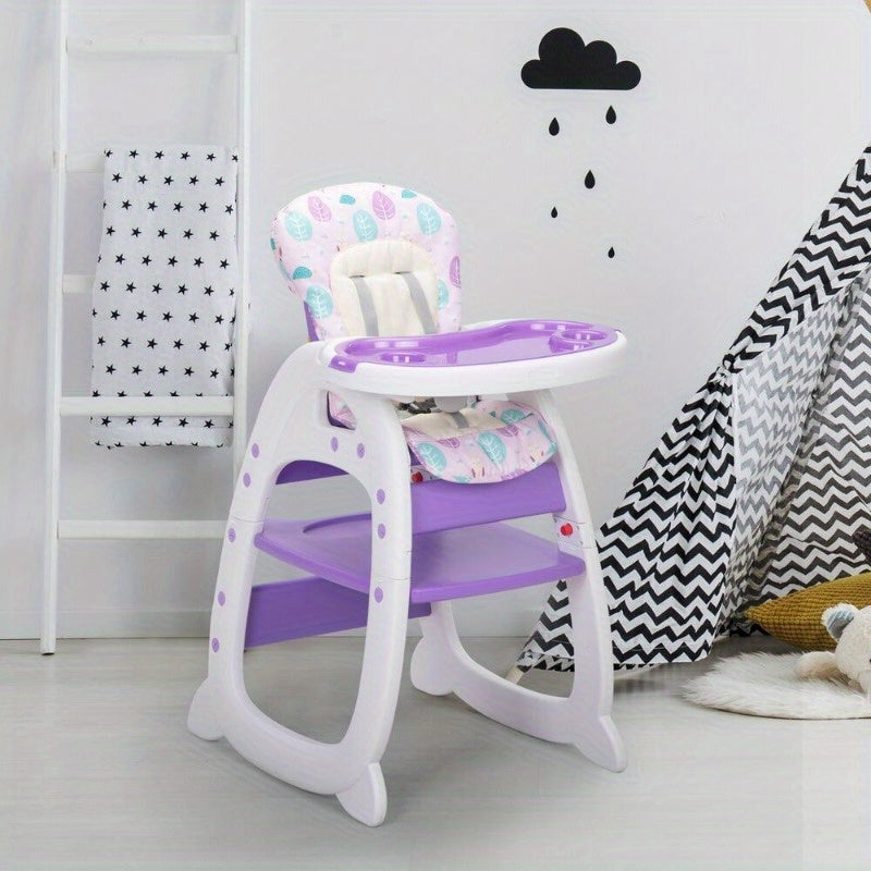 3-in-1 Baby High Chairs Toddler Feeding Play Booster Seat w/ Adjustable Tray