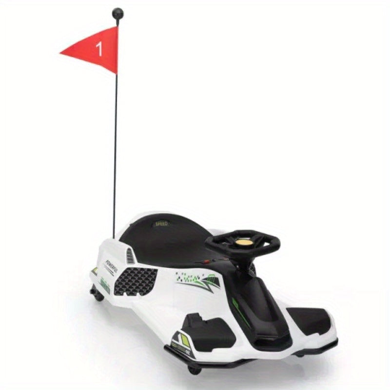 12V Kids Ride-On Drifting Car, Electric Go Kart w/ MP3, USB, LED Lights