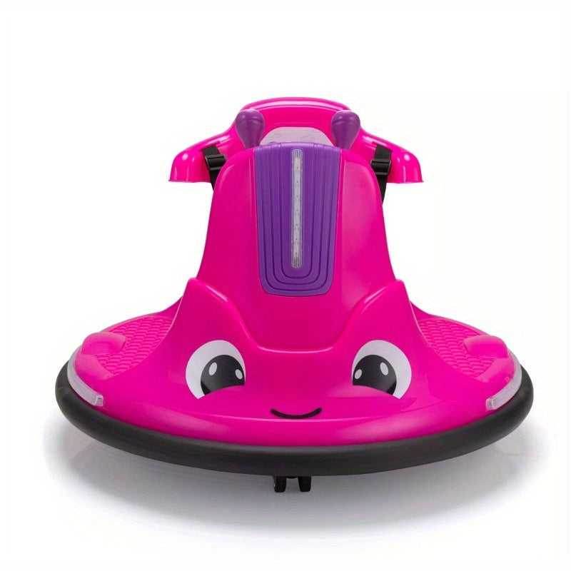 360° Degree Toddlers Bumper Car 12v Baby Electric Ride On Snail Shape Toy