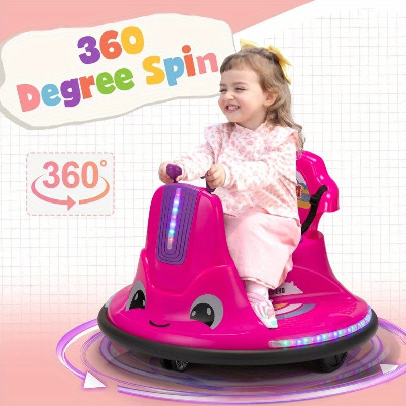 360° Degree Toddlers Bumper Car 12v Baby Electric Ride On Snail Shape Toy