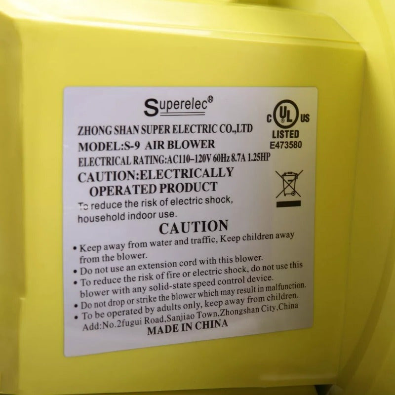 950 Watt Air Blower Pump Fan 1.25HP for Inflatable Bounce House Castle