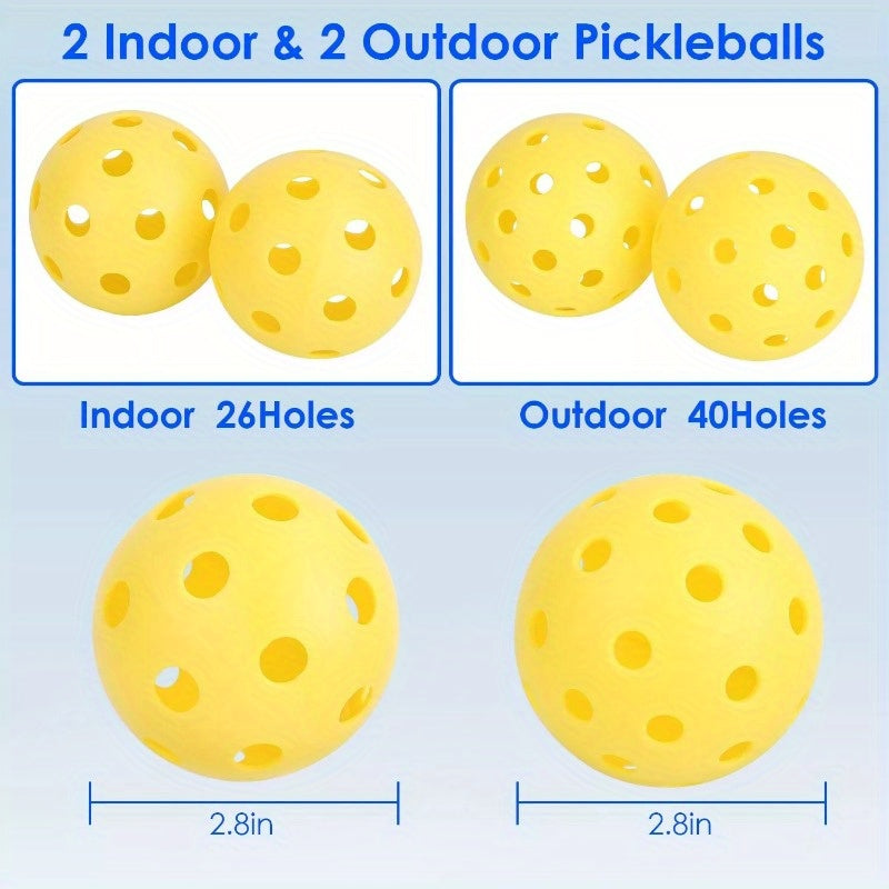 Portable Pickleball Net Set 22ft Regulation Size Net Pickle Ball Net System with 4 Pickleballs 4 Paddles Carrying Bag for Driveway Backyard