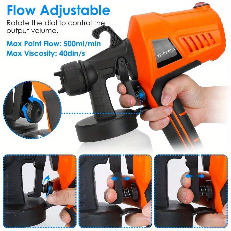 700W Handheld Electric Paint Sprayer, HVLP Spray Gun for Fences, Brick Walls, and More
