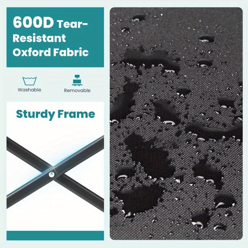 220Lbs Collapsible Beach Cart Folding Wagon Utility Shopping Cart Outdoor Garden Cart Black