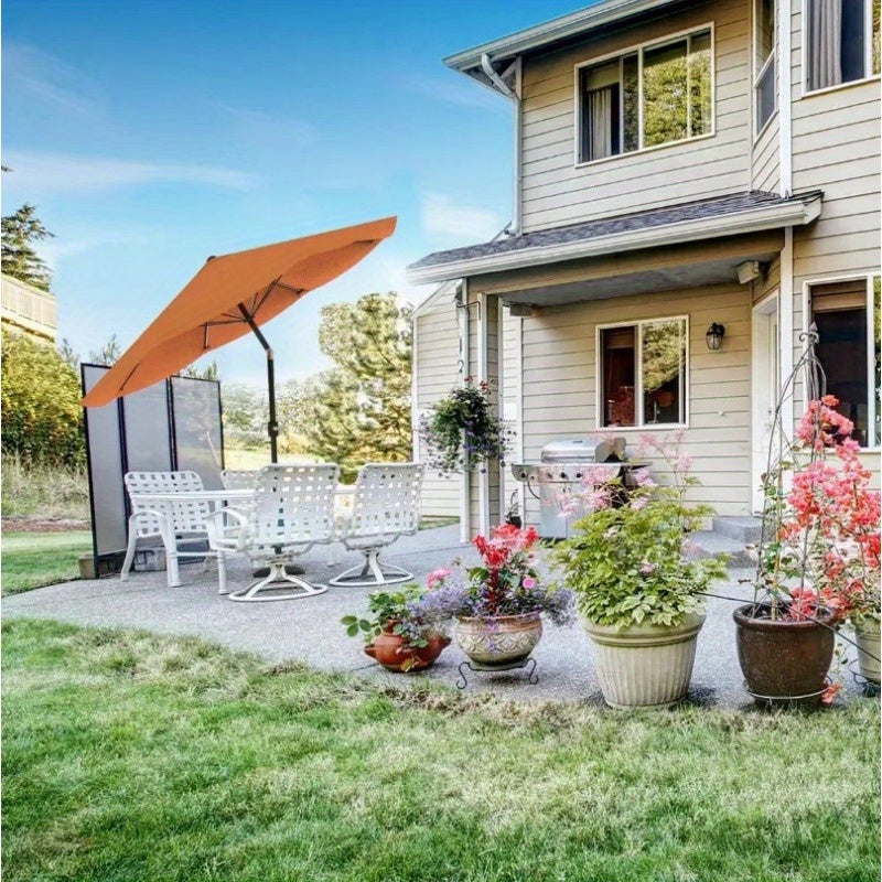 10 Feet Outdoor Patio Umbrella with Tilt Adjustment and Crank - Orange