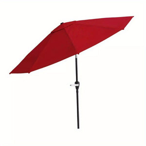 10 Feet Outdoor Patio Umbrella with Tilt Adjustment and Crank - Dark Red