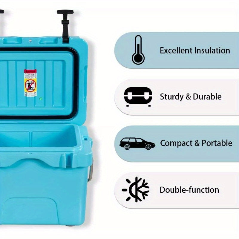 16 Quart Cooler Portable Ice Chest Leak-Proof 24 Cans Ice Box for Camping - Blue