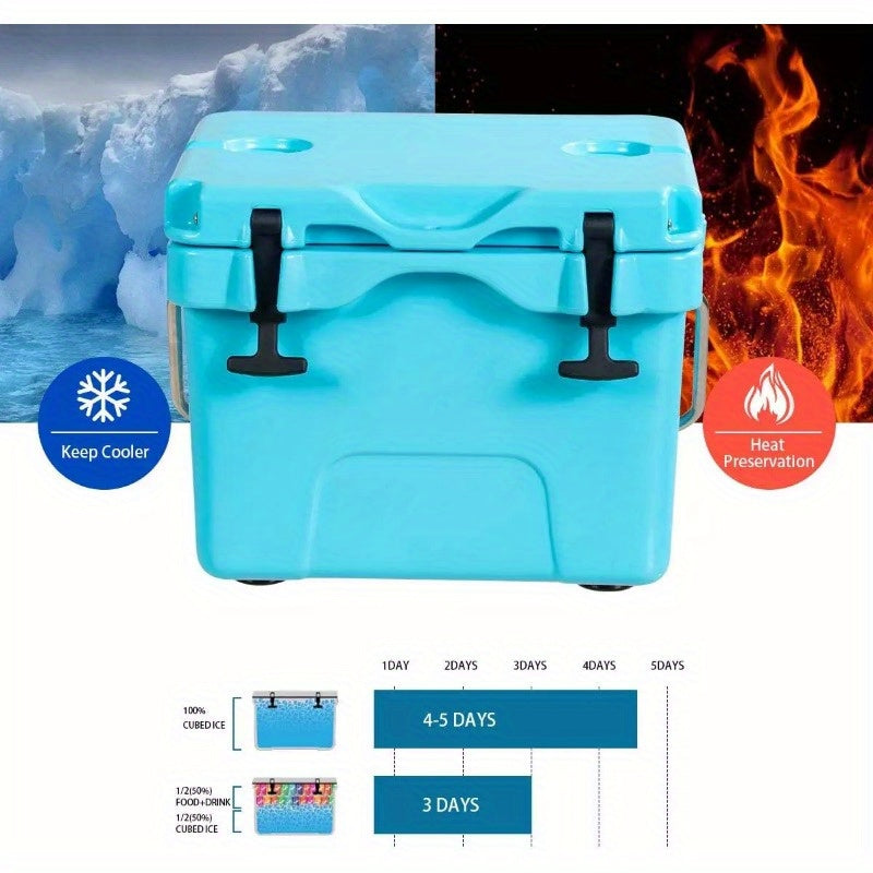 16 Quart Cooler Portable Ice Chest Leak-Proof 24 Cans Ice Box for Camping - Blue