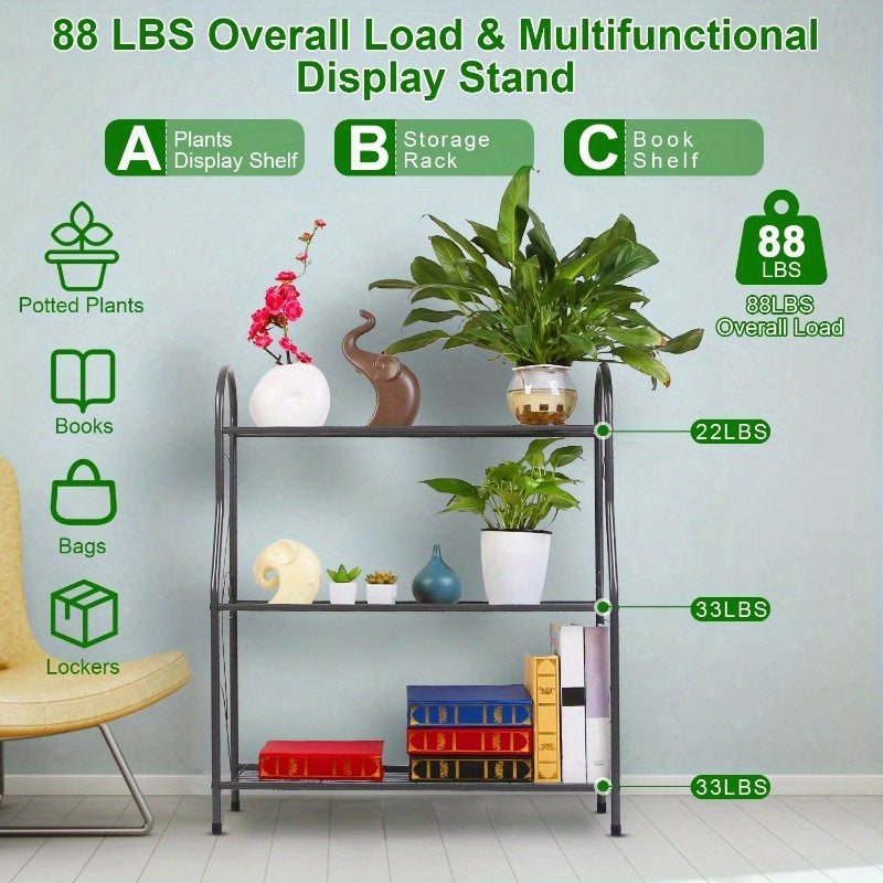 3 Tier Plant Stand Shelf Flower Pot Holder Display Rack 88LBS Utility Storage Organizer