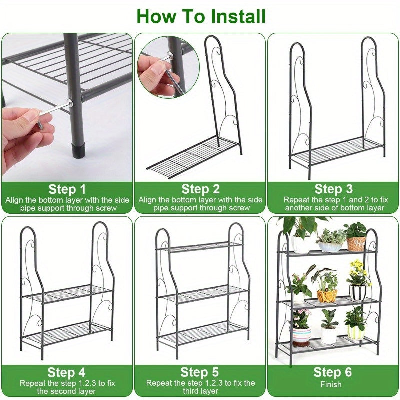 3 Tier Plant Stand Shelf Flower Pot Holder Display Rack 88LBS Utility Storage Organizer