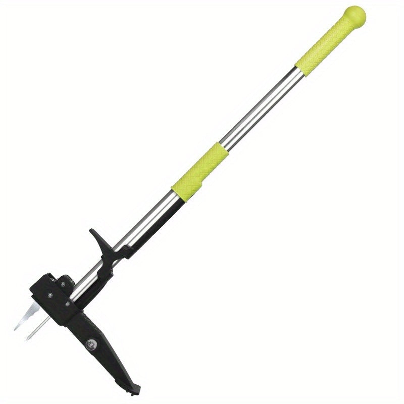 38.97in Aluminum Stand-Up Weed Puller - Manual Weeder Tool with 4 Claws, No Bending or Kneeling Needed for Lawn & Garden
