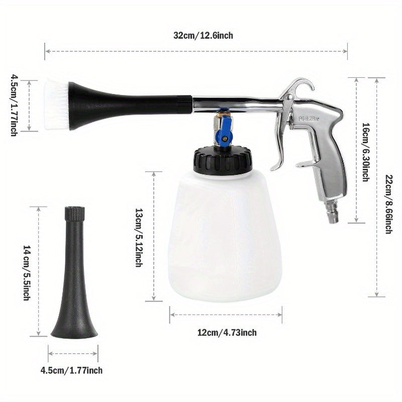 Car Cleaning Gun with Air Pulse Sprayer - Dust Removal Nozzle for Interior/Exterior, Seats, Carpet, Door Panels, and Kitchen