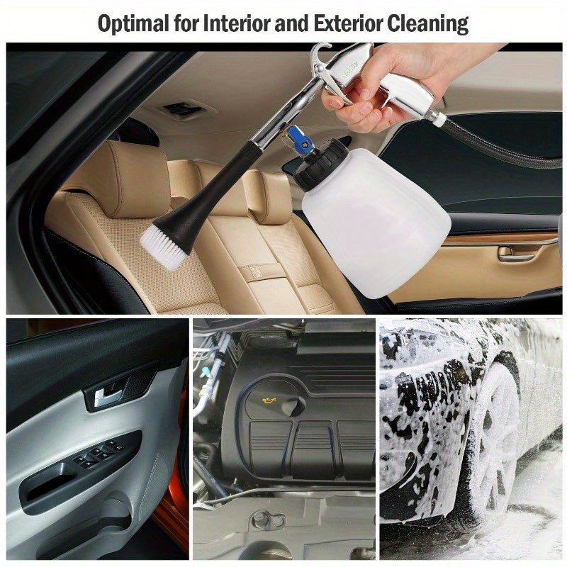 Car Cleaning Gun with Air Pulse Sprayer - Dust Removal Nozzle for Interior/Exterior, Seats, Carpet, Door Panels, and Kitchen