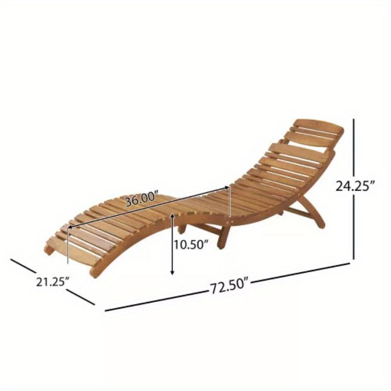 Lahaina Wood Outdoor Chaise Lounge Furniture Brown