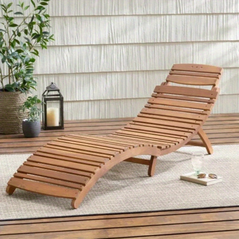 Lahaina Wood Outdoor Chaise Lounge Furniture Brown