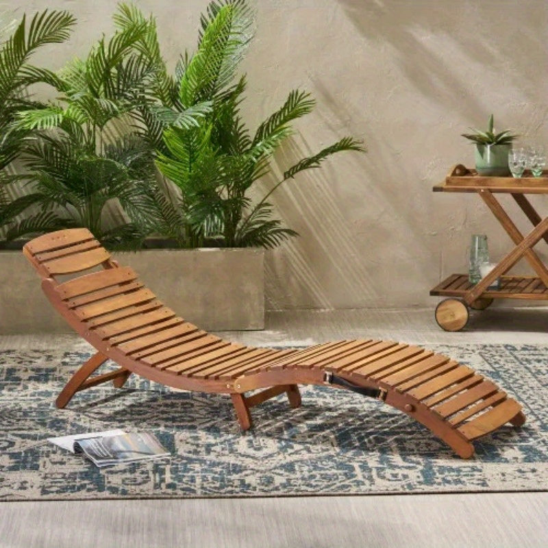 Lahaina Wood Outdoor Chaise Lounge Furniture Brown