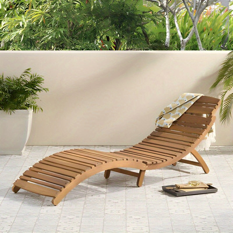 Lahaina Wood Outdoor Chaise Lounge Furniture Brown