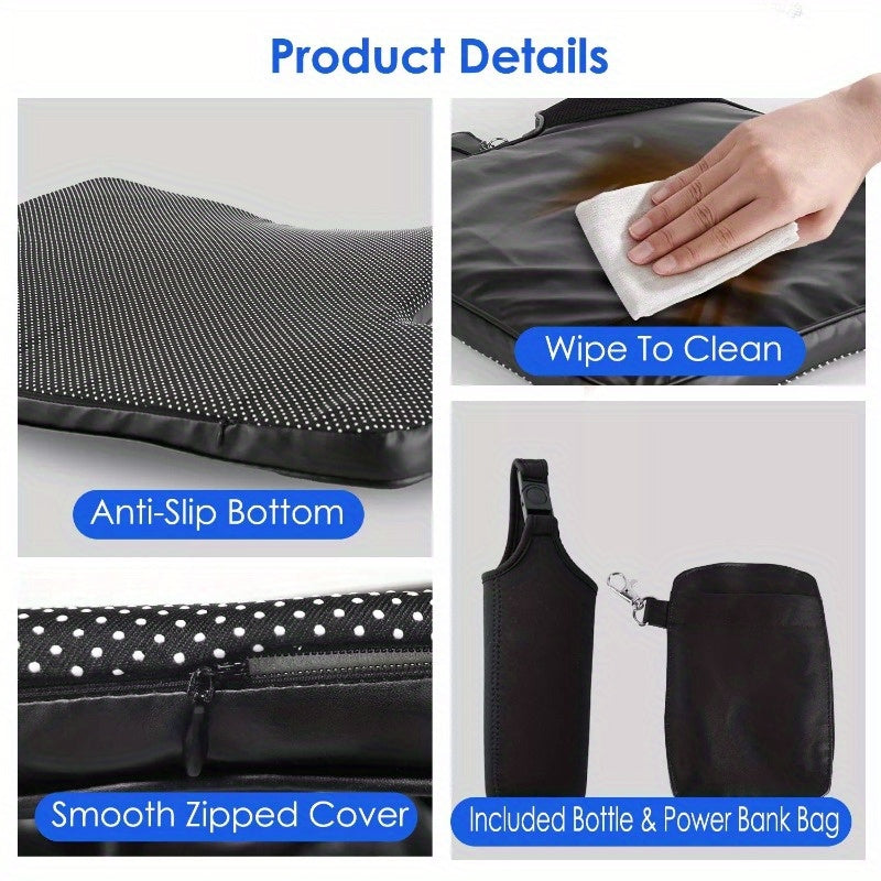 Summer Water Cooling System Seat Cushion With Fans 3 Speeds 26°C/78°F Constant Temperature USB Plug Portable Auto On/Off Ventilated Seat Cushion For Home Office Car
