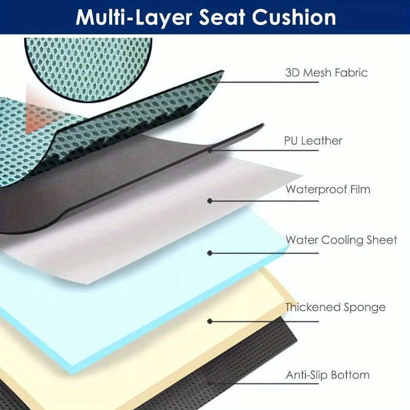 Summer Water Cooling System Seat Cushion With Fans 3 Speeds 26°C/78°F Constant Temperature USB Plug Portable Auto On/Off Ventilated Seat Cushion For Home Office Car